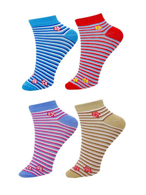 set of 4 multi colored cotton ankle length sock - 13719842 - Very Small Image - 1