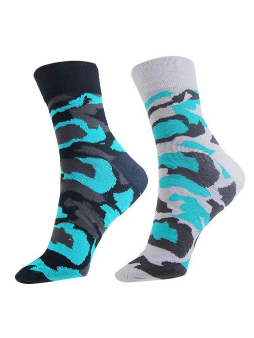 set of 2 multi colored cotton ankle length sock - 13719852 - Very Small Image - 1