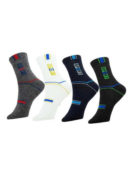 set of 4 multi colored cotton ankle length sock - 13719858 - Very Small Image - 1