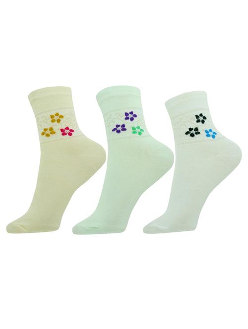 set of 3 multi colored cotton ankle length sock - 13719862 - Very Small Image - 1