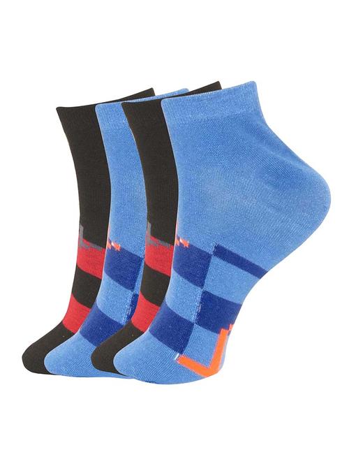 set of 4 multi colored cotton ankle length sock - 13719867 - Very Small Image - 1