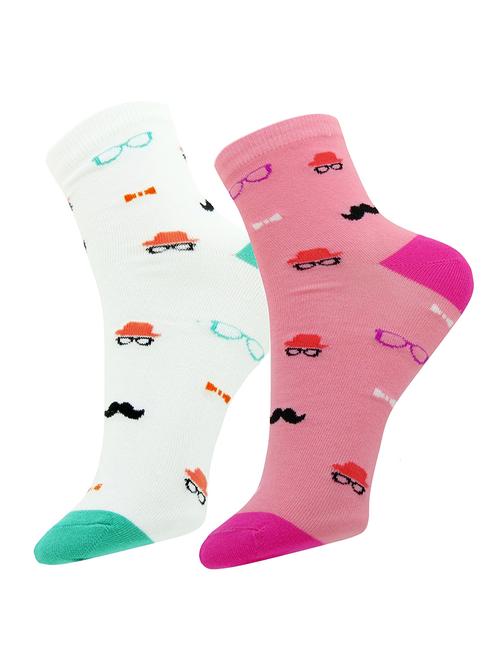 set of 2 multi colored cotton ankle length sock - 13719876 - Very Small Image - 1
