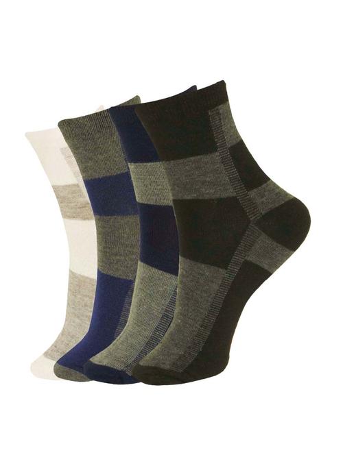 set of 4 multi colored cotton ankle length sock - 13719950 - Very Small Image - 1