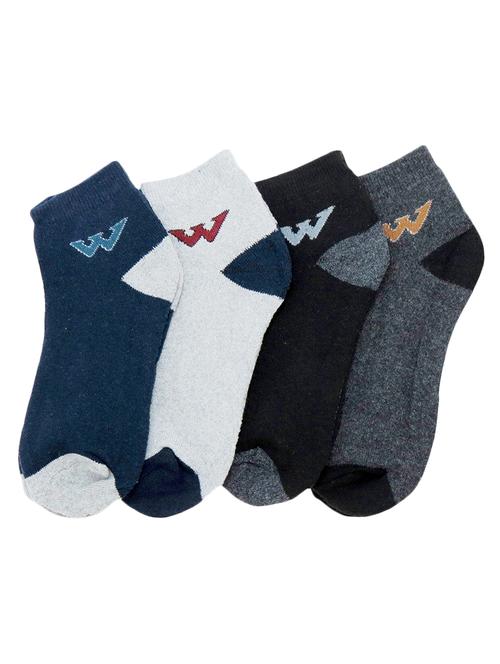 set of 4 multi colored cotton ankle length sock - 13719969 - Very Small Image - 1