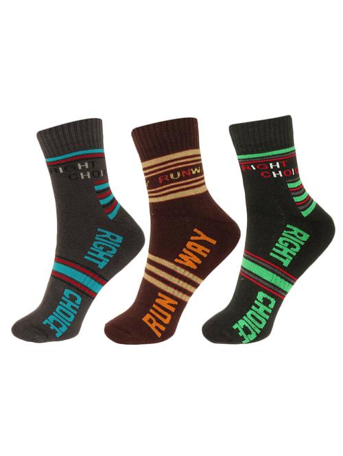 set of 3 multi colored cotton ankle length sock - 13720048 - Very Small Image - 1