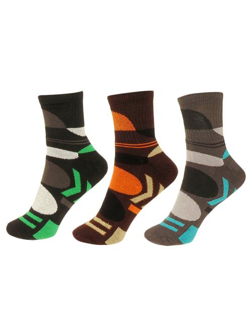 set of 3 multi colored cotton ankle length sock - 13720050 - Very Small Image - 1