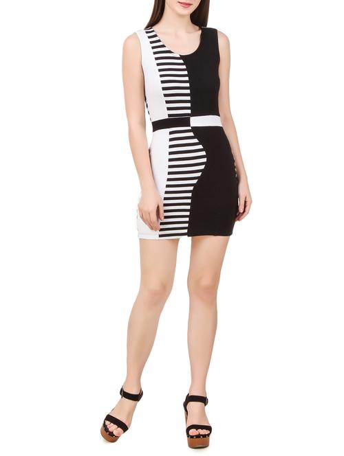 black cotton jersey bodycon dress - 13720140 - Very Small Image - 1