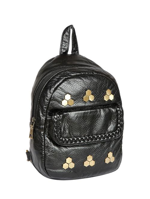black leatherette regular backpack - 13720150 - Very Small Image - 1