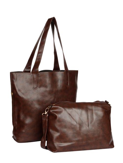brown leatherette tote - 13720176 - Very Small Image - 1