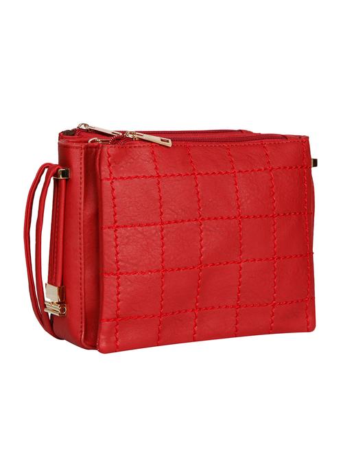 red leatherette regular sling bag - 13720212 - Very Small Image - 1