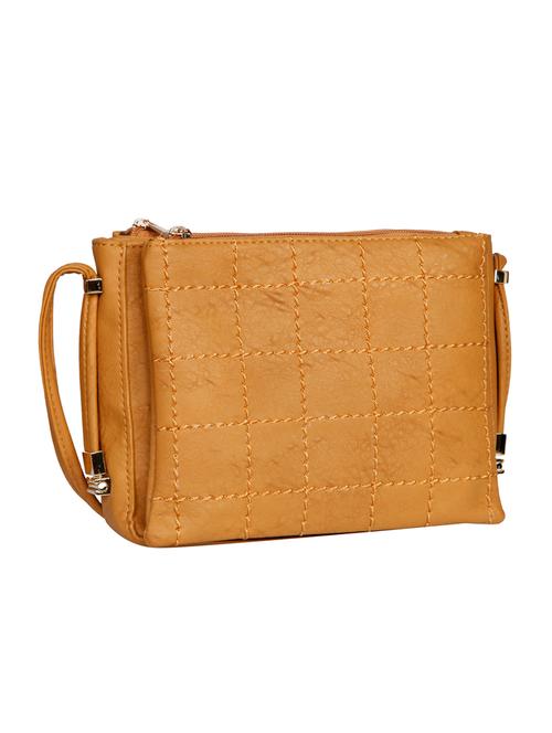brown leatherette regular sling bag - 13720214 - Very Small Image - 1