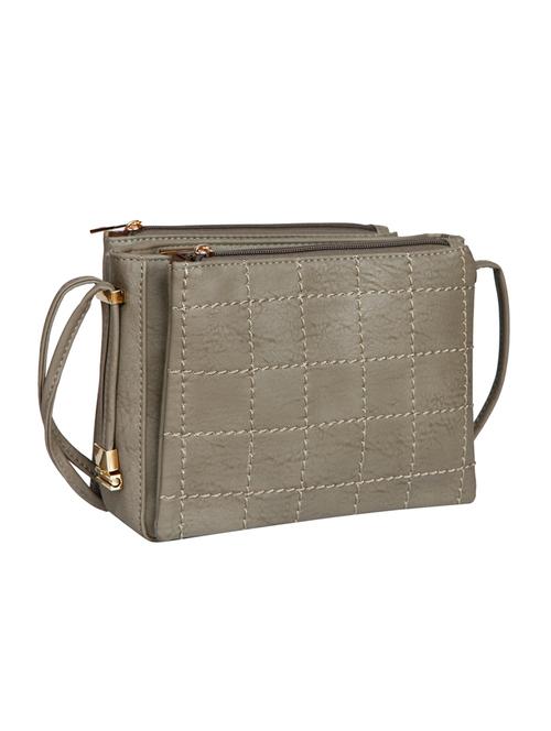 grey leatherette regular sling bag - 13720216 - Very Small Image - 1