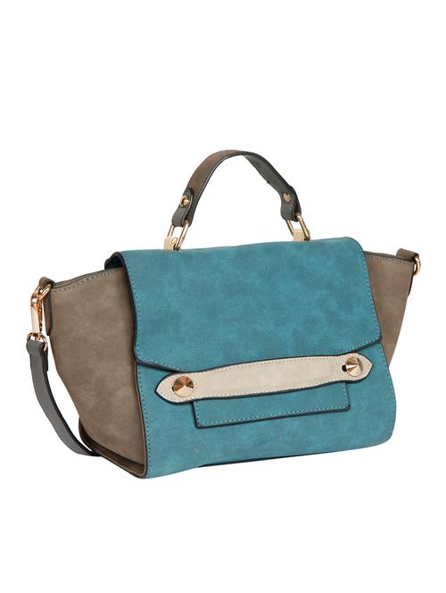 blue leatherette regular handbag - 13720222 - Very Small Image - 1