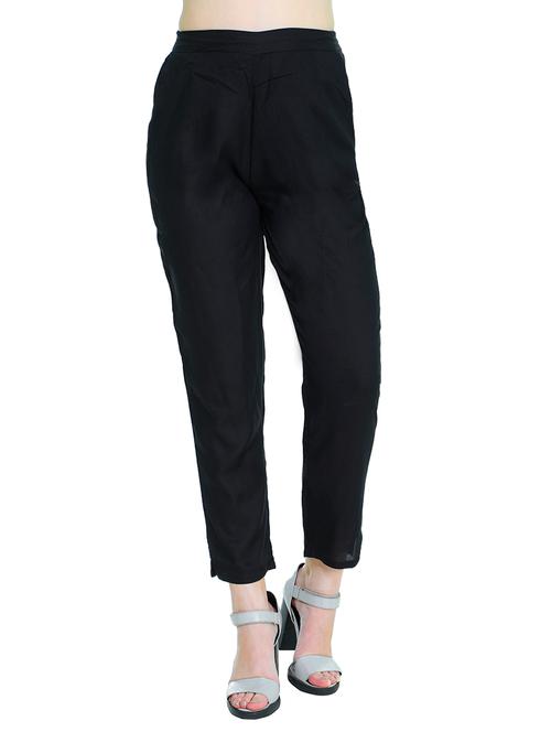 black rayon trouser - 13720718 - Very Small Image - 1