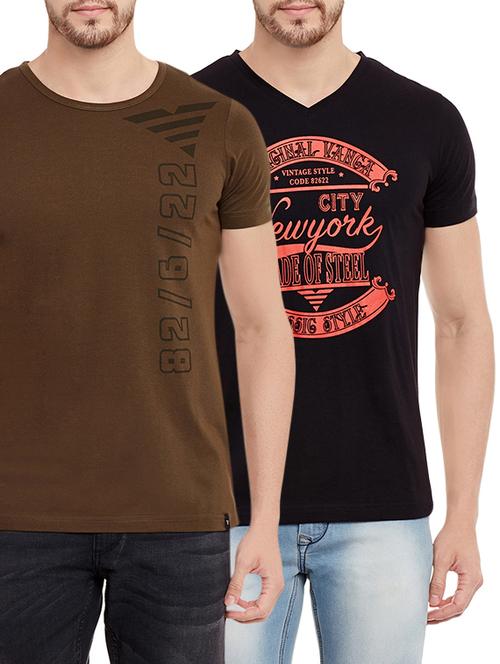 multi colored set of 2 cotton t-shirt - 13721979 - Very Small Image - 1