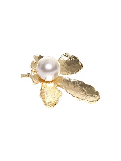blueberry gold-toned flower-shaped beaded alligator hair clip - 13722890 - Very Small Image - 1