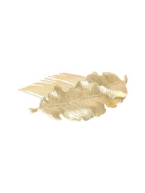 blueberry gold-toned leaf-shaped hair ornament - 13722894 - Very Small Image - 1
