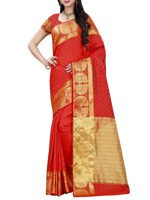 zari bordered kanjivaram saree with blouse - 13724149 - Very Small Image - 1