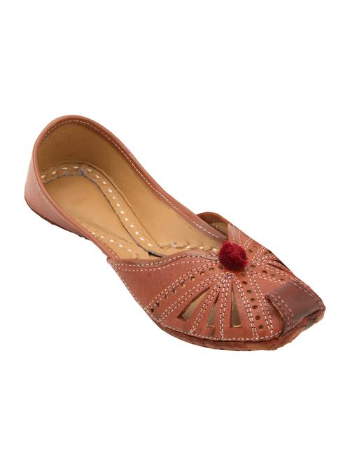 brown pom pom slip on jutis - 13725222 - Very Small Image - 1