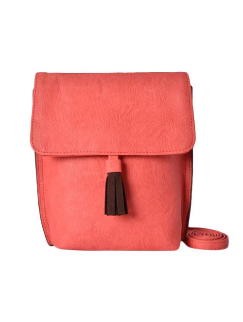 pink leatherette regular sling bag - 13725576 - Very Small Image - 1