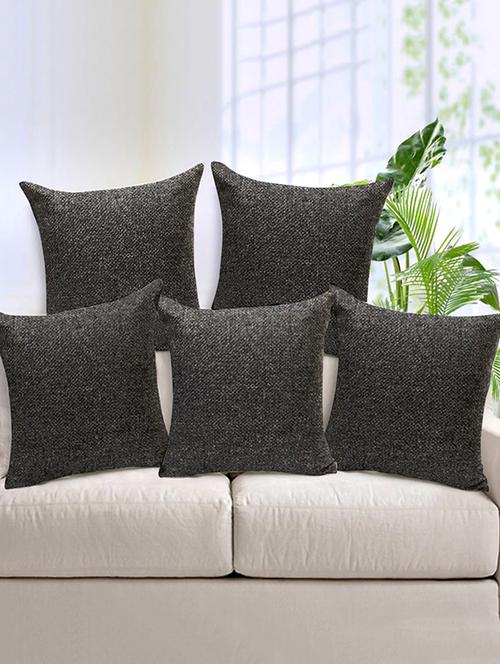 black jute cushion cover set of 5 - 13727168 - Very Small Image - 1