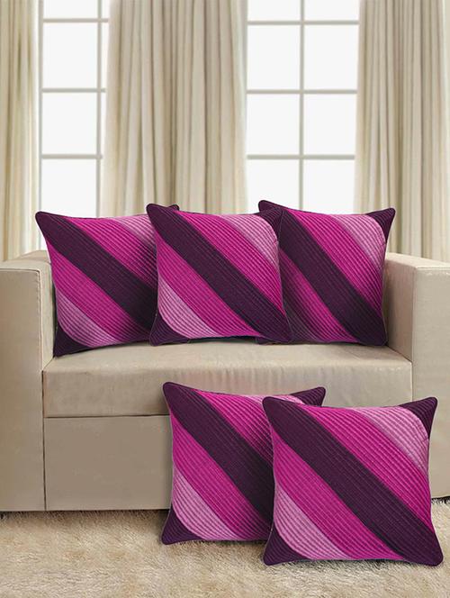 purple jute cushion cover set of 5 - 13727199 - Very Small Image - 1