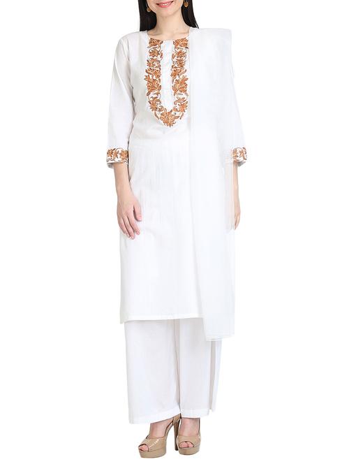 kaanchie nanggia white kurta dupatta set - 13728279 - Very Small Image - 1
