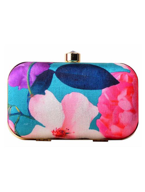 blue polyester box clutch - 13729334 - Very Small Image - 1