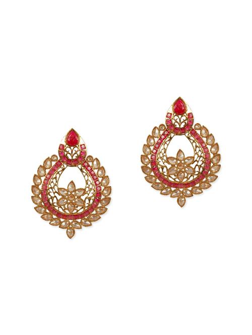 golden metal drop earrings - 13730008 - Very Small Image - 1
