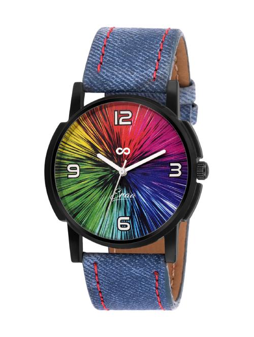 eraa men analog wrist watch with rainbow color on dial - 13730992 - Very Small Image - 1