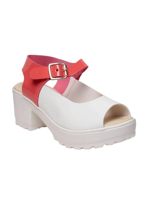 red faux leather ankle strap sandals - 13731723 - Very Small Image - 1