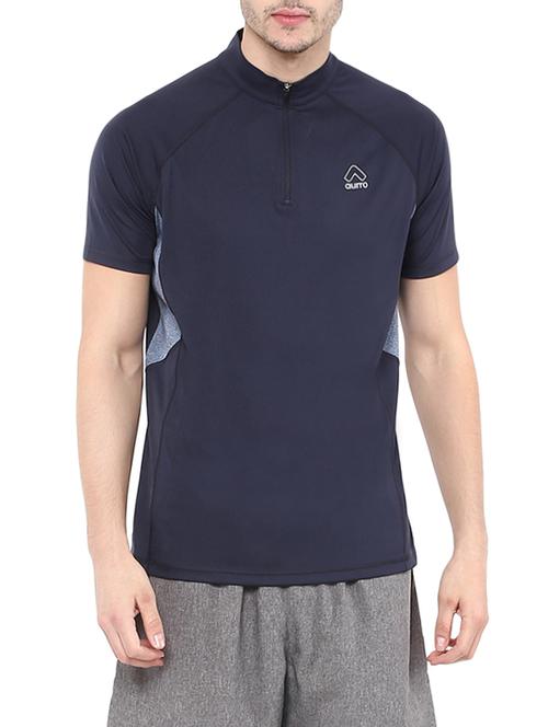 navy blue and grey polyester t-shirt - 13732279 - Very Small Image - 1