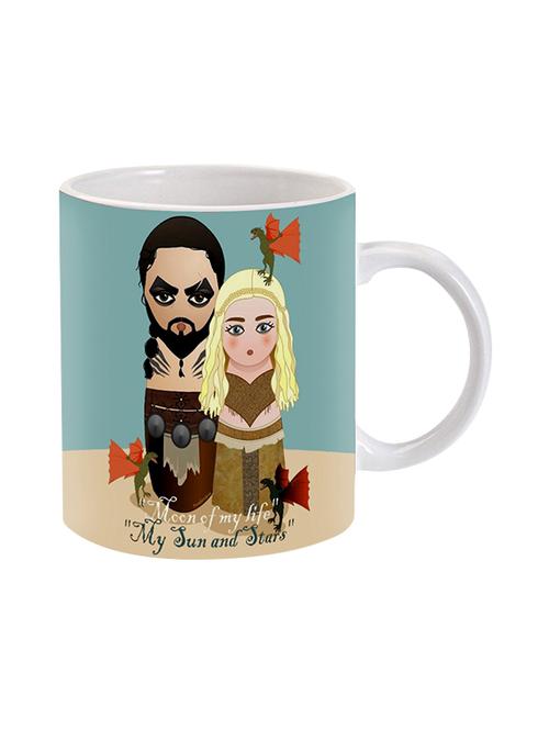 mooch wale game of thrones khal and khaleesi doll art ceramic mug - 13738199 - Very Small Image - 1