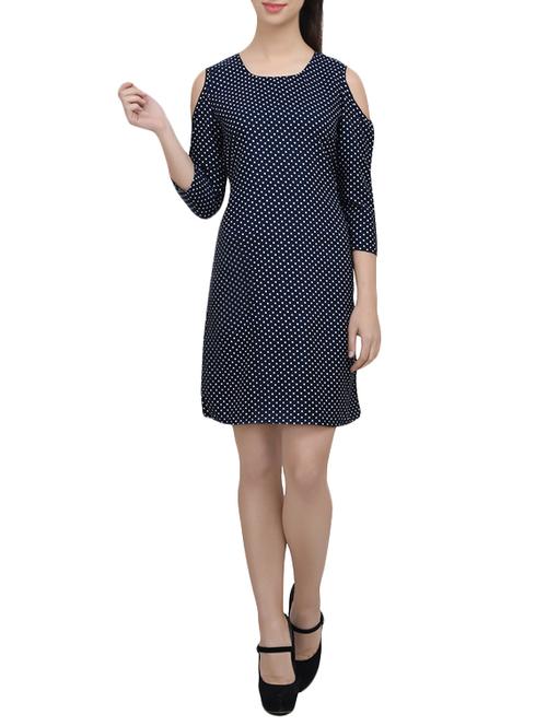 cold shoulder polka dot dress - 13741138 - Very Small Image - 1