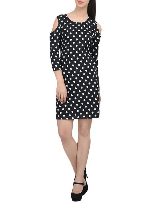 cold shoulder polka dot dress - 13741140 - Very Small Image - 1