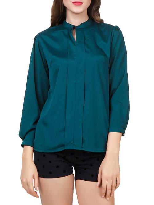 teal crepe regular top - 13741171 - Very Small Image - 1