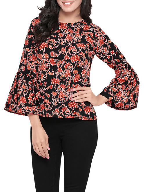 multicolored printed crepe top - 13742595 - Very Small Image - 1