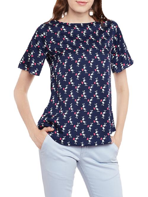 quirky print curved hem top - 13744560 - Very Small Image - 1