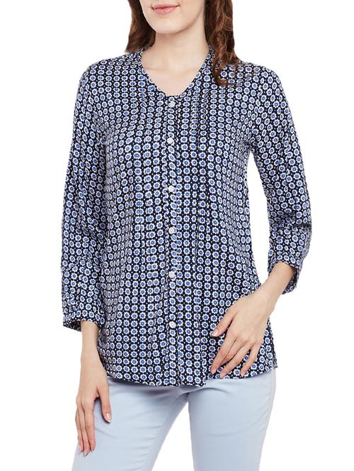 blue rayon regular top - 13744562 - Very Small Image - 1