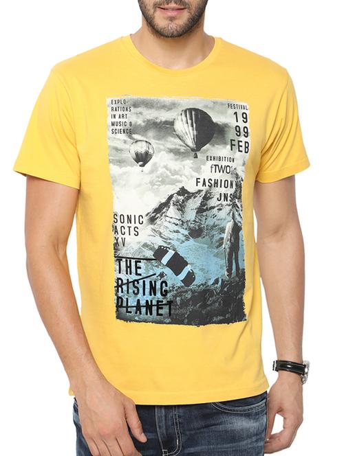 yellow cotton graphic t-shirt - 13744759 - Very Small Image - 1