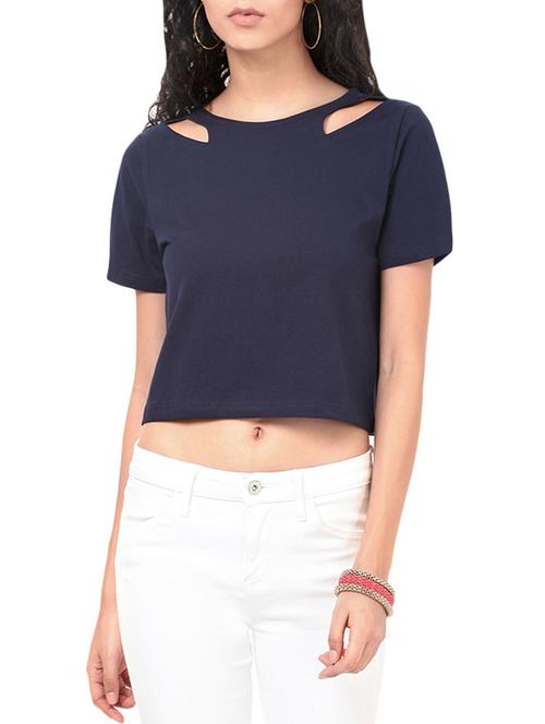 cutout detail crop top - 13744804 - Very Small Image - 1