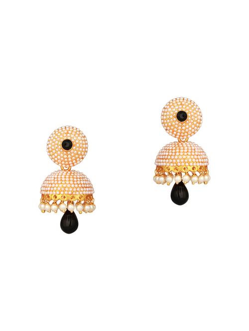 gold copper jhumka earrings - 13746005 - Very Small Image - 1