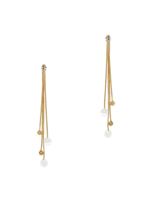 gold metal drop earring - 13746123 - Very Small Image - 1