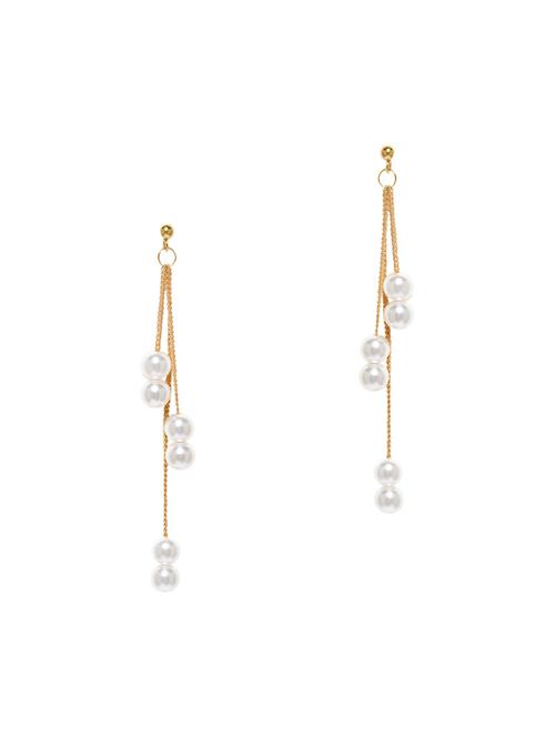 gold metal drop earring - 13746126 - Very Small Image - 1
