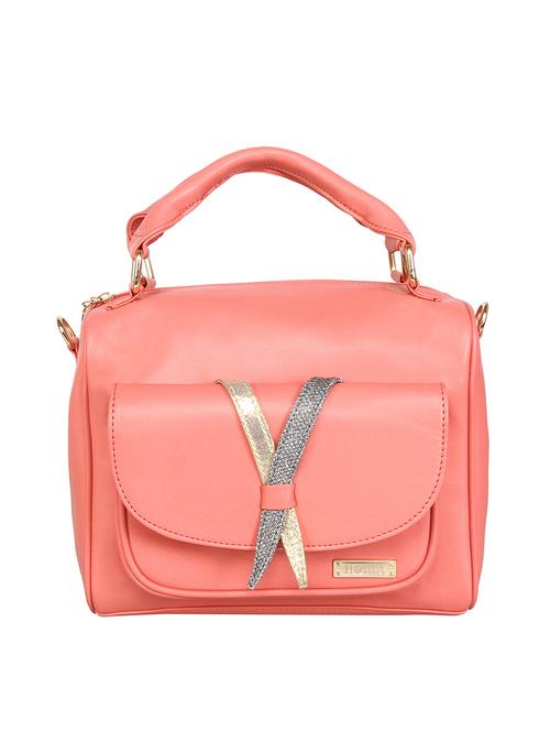 pink leatherette duffel handbag - 13746171 - Very Small Image - 1