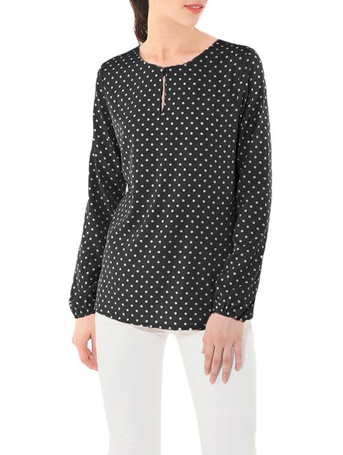 keyhole front polka dotted top - 13746453 - Very Small Image - 1