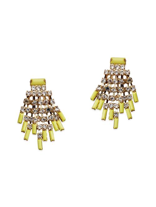 yellow metal drop earrings - 13746638 - Very Small Image - 1