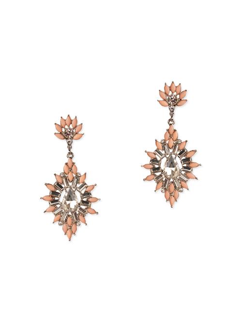 peach gold tone stone earrings - 13746659 - Very Small Image - 1