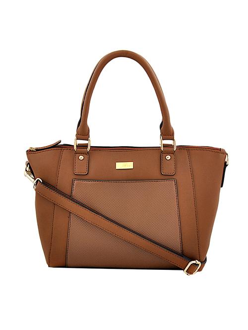tan leatherette regular handbag - 13747305 - Very Small Image - 1