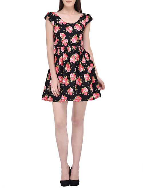 black cotton skater dress - 13747423 - Very Small Image - 1
